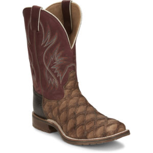 A 3/4 turned Tony Lama Prescott 11" Pirarucu Men's Western Boot.