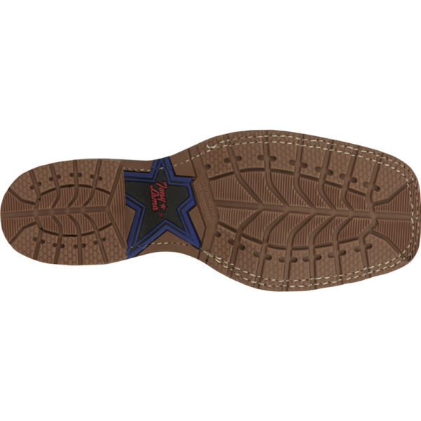 The sole of a Tony Lama Prescott 11" Pirarucu Men's Western Boot.