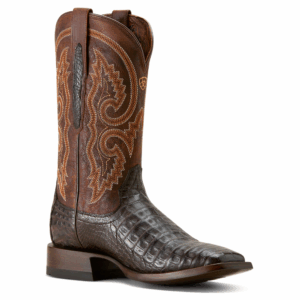A 3/4 turned Ariat Men's Classic Callen Chocolate Western Boot.