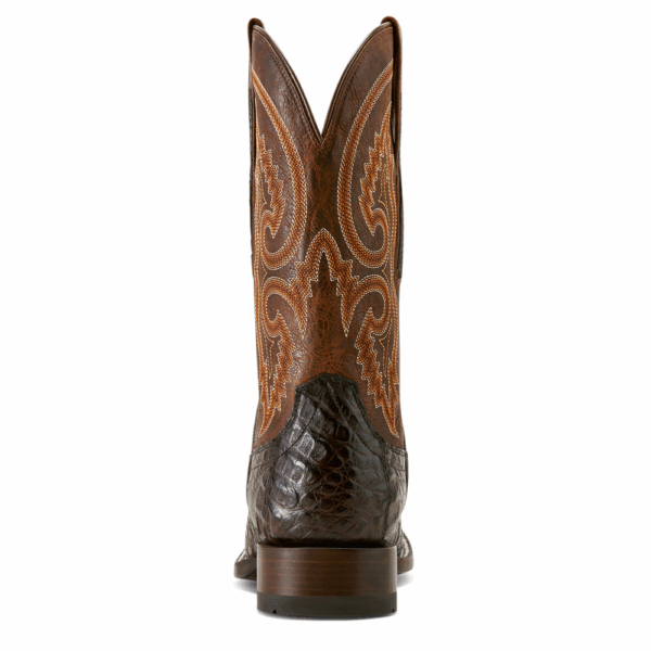 A look at the back and heel of an Ariat Men's Classic Callen Chocolate Western Boot.