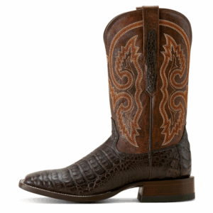 A left instep profile facing Ariat Men's Classic Callen Chocolate Western Boot.