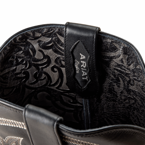 A look at the pull straps on an Ariat Men's Classic Callen Matte Black Western Boot.