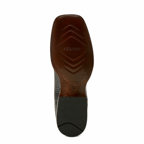 The sole of an Ariat Men's Classic Callen Matte Black Western Boot.