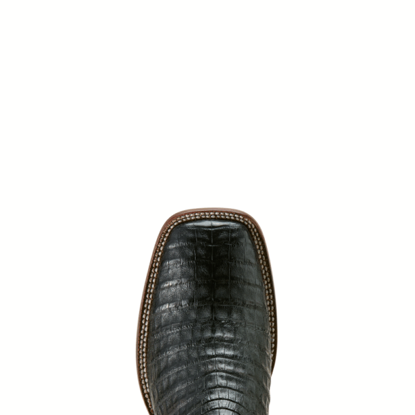 A look at the toe shape of an Ariat Men's Classic Callen Matte Black Western Boot.