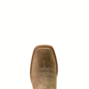 A look at the toe shape of an Ariat Men's Gold Point Earth Brown Cowboy Boot.