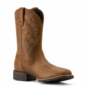 A 3/4 turned Ariat Men's Hybrid Ranchway Waterproof Cowboy Boot.