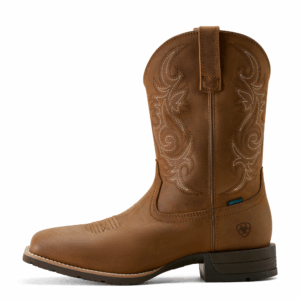 A left instep profile facing Ariat Men's Hybrid Ranchway Waterproof Cowboy Boot.