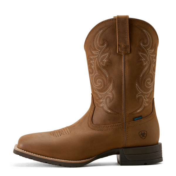 A left instep profile facing Ariat Men's Hybrid Ranchway Waterproof Cowboy Boot.