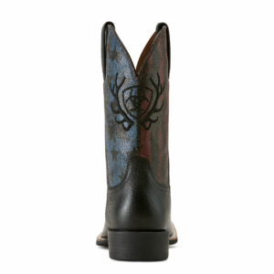 A look at the back and heel of an Ariat Men's Sport Liberty Antler Cowboy Boot.