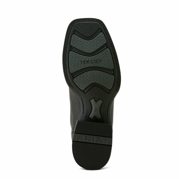 The sole of an Ariat Men's Western Big Rig Black Deertan Cowboy Boot.