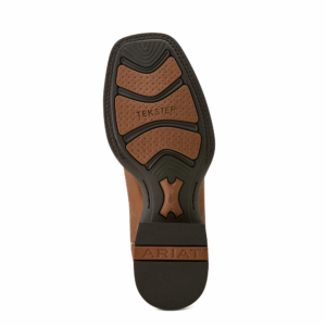The sole of an Ariat Men's Western Big Rig Distressed Brown Cowboy Boot.
