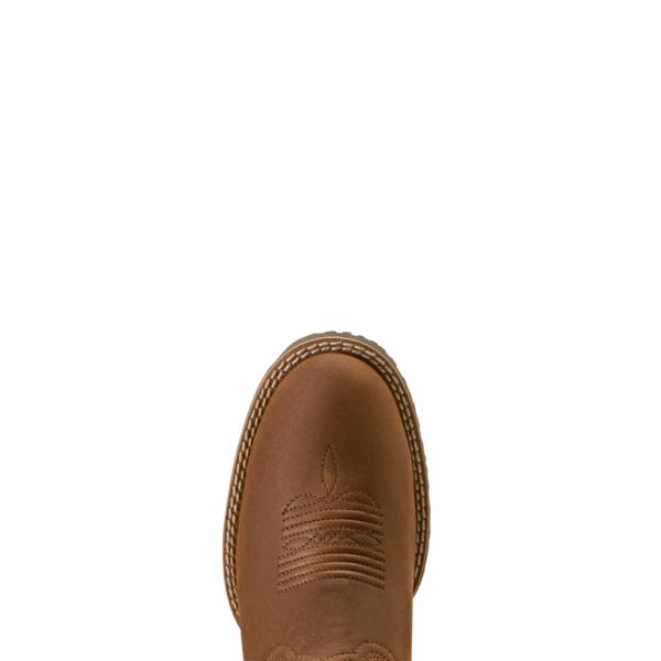 A look at the toe shape of an Ariat Women's Hybrid Ranchward W Toe Western Boot.