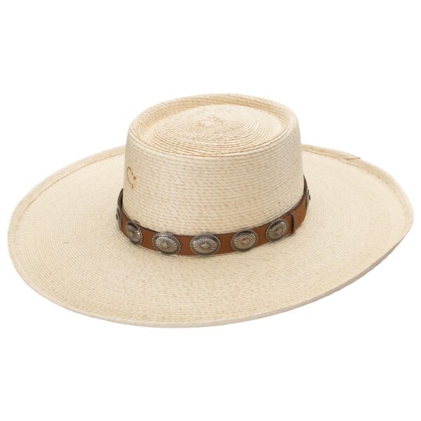 A 3/4 turned Charlie 1 Horse High Desert Fashion Hat.