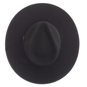 A look at the crown of a Charlie 1 Horse Highway Black Felt Western Hat.