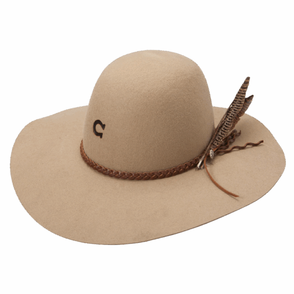 A 3/4 turned Charlie 1 Horse Wanderlust Sand Fashion Hat.