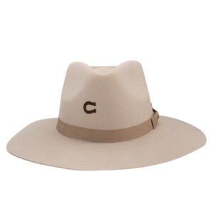 A front-facing look at the Charlie 1 Horse Women's Silver Belly Highway Fedora hat.