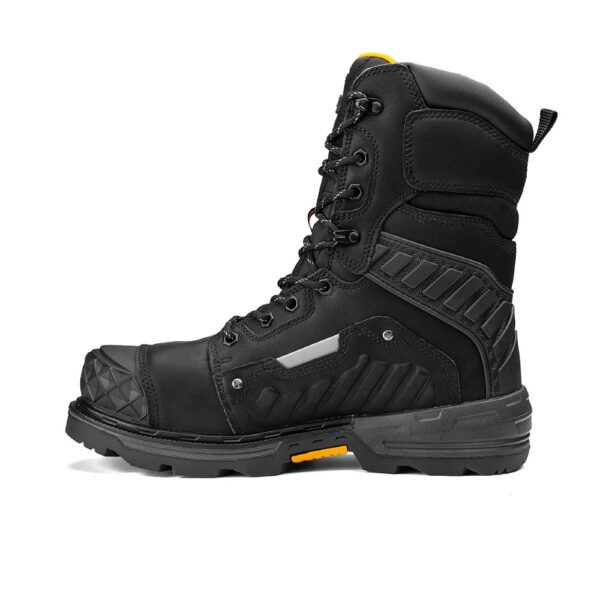 A left instep profile facing Chinook Scorpion 9" Black Waterproof Composite Toe Lace-Up Work Boot.