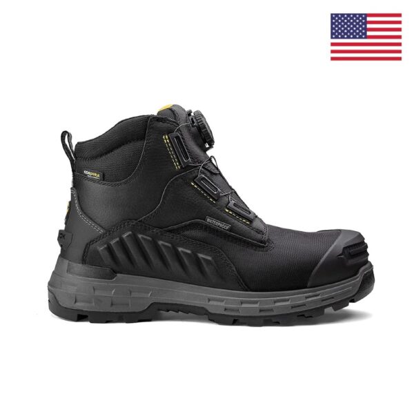 A right profile facing Chinook Wildwood 6" Black Turbolace Waterproof Composite Toe Work Boot.