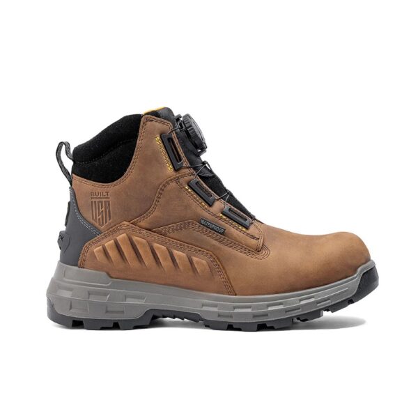 A right profile facing Chinook Wildwood 6" Brown Turbolace Waterproof Soft Toe Work Boot.