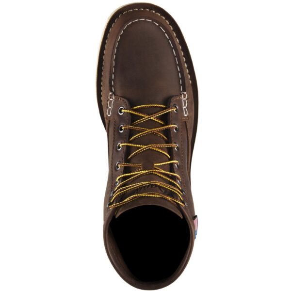 A bird's eye view of a Danner Men's Bull Run GTX Waterproof Steel Toe 6" Work Boot.