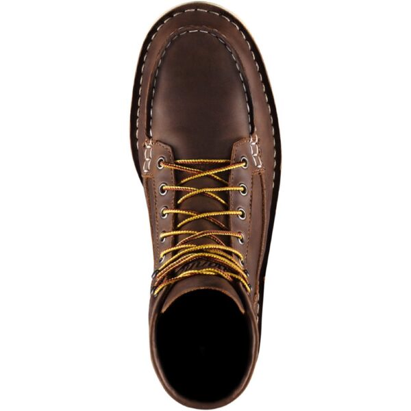 A bird's eye view of a Danner Men's Bull Run Moc Steel Toe 6" Work Boot.