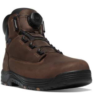 A 3/4 turned Danner Men's Caliper BOA Aluminum Toe 6" Work Boot.