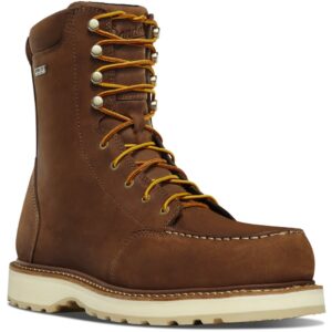 A 3/4 turned Danner Men's Cedar River Waterproof Aluminum Toe 8" Work Boot.
