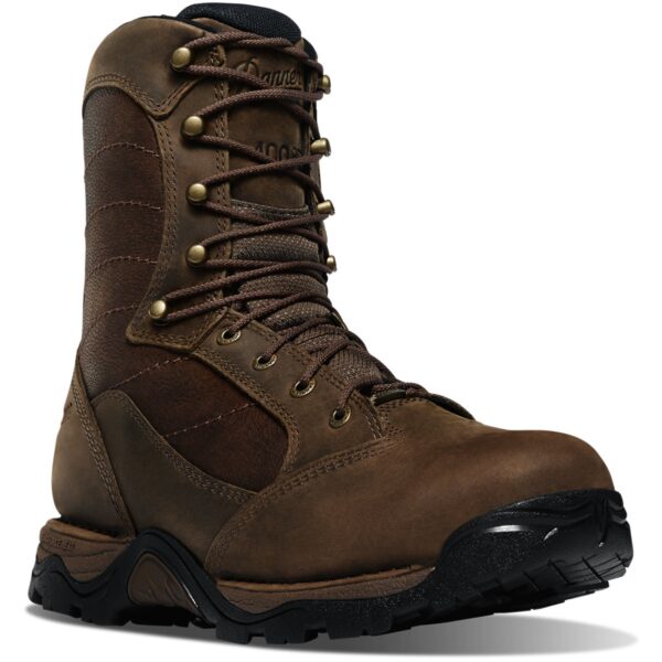 A 3/4 turned Danner Men's Pronghorn Waterproof Insulated 8" Outdoor Boot.