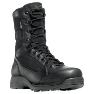 A 3/4 turned Danner Men's Striker Torrent Waterproof Side-Zip 8" Uniform Boot.