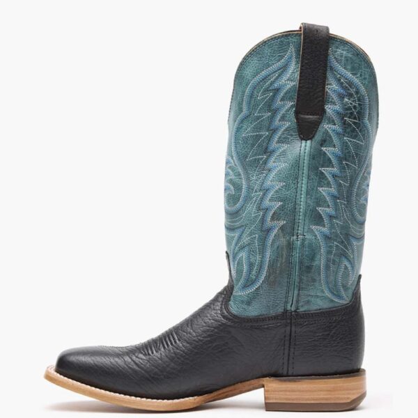 A left profile facing Durango Arena Pro Black and Blue Lagoon Western Boot.