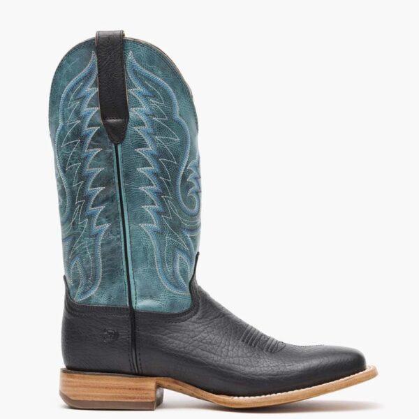 A right profile facing Durango Arena Pro Black and Blue Lagoon Western Boot.