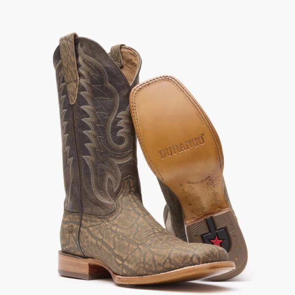 A 3/4 turned pair of Durango Arena Pro Rustic Tobacco Western Boots.