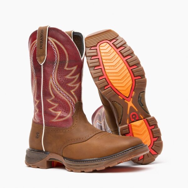 A 3/4 turned pair of Durango Maverick XP Ventilated with InsulKul Pull-On Work Boots.