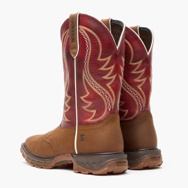 A look at the backs and heels of a pair of Durango Maverick XP Ventilated with InsulKul Pull-On Work Boots.