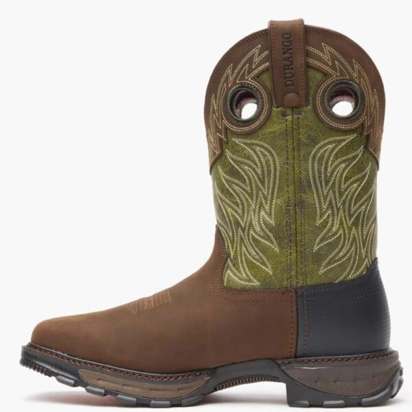 A left profile facing Durango Maverick XP Waterproof Western Pull-On Work Boot.