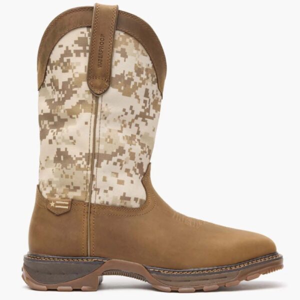 A right profile facing Durango Maverick XP Waterproof Western Steel Toe Pull-On Work Boot.