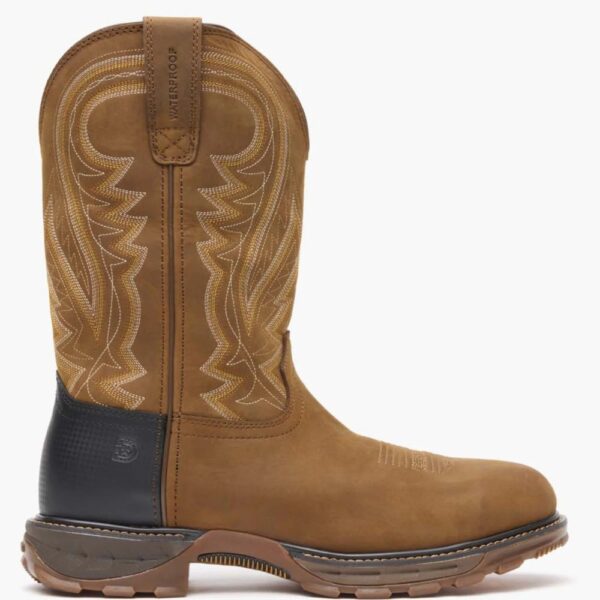 A right profile facing Durango Maverick XP Waterproof Western Steel Toe Pull-On Work Boot.