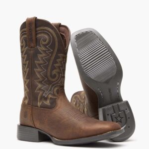 A 3/4 turned pair showing off the sole of a Durango Men's Westward Western Boot.