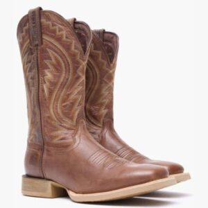 A 3/4 turned pair of Durango Rebel Pro Burnished Tan Western Boots.
