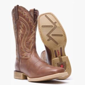 A 3/4 turned pair of Durango Rebel Pro Burnished Tan Western Boots.