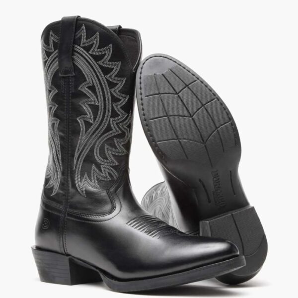 A 3/4 turned pair of Durango Shyloh Black Western Boots.