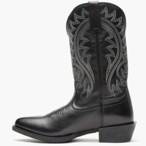A left profile facing Durango Shyloh Black Western Boot.