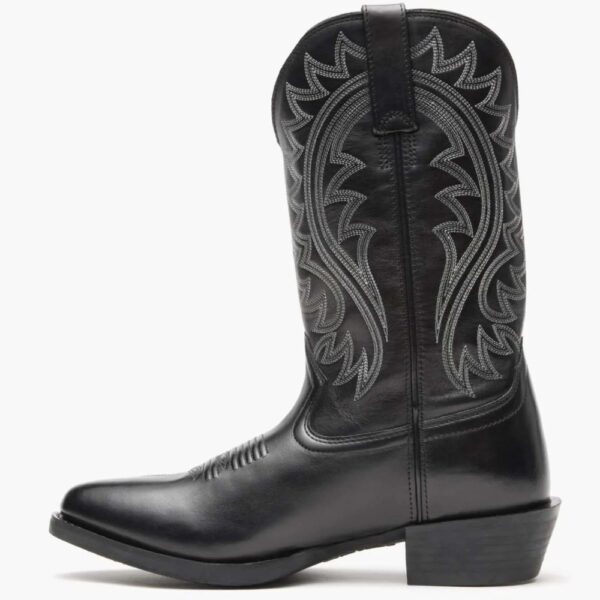 A left profile facing Durango Shyloh Black Western Boot.