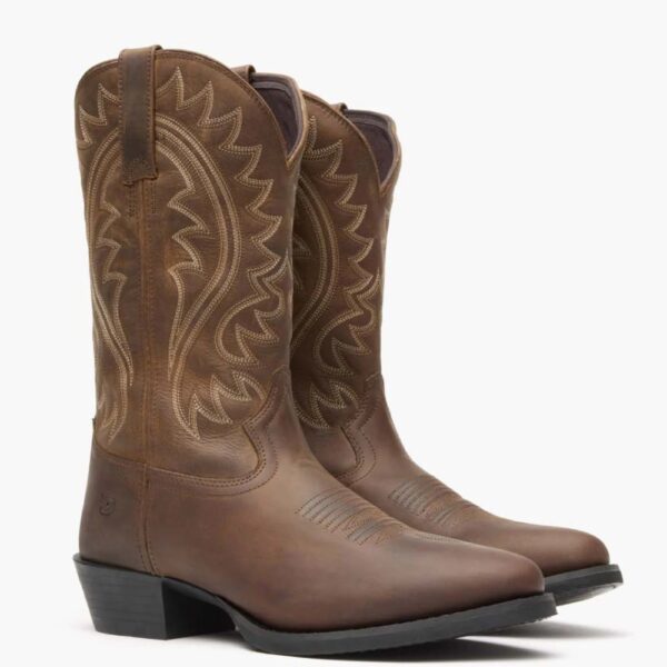 A 3/4 turned pair of Durango Shyloh Brown Western Boots.