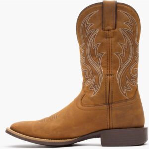 A left profile facing Durango Shyloh Saddle Brown Western Boot.