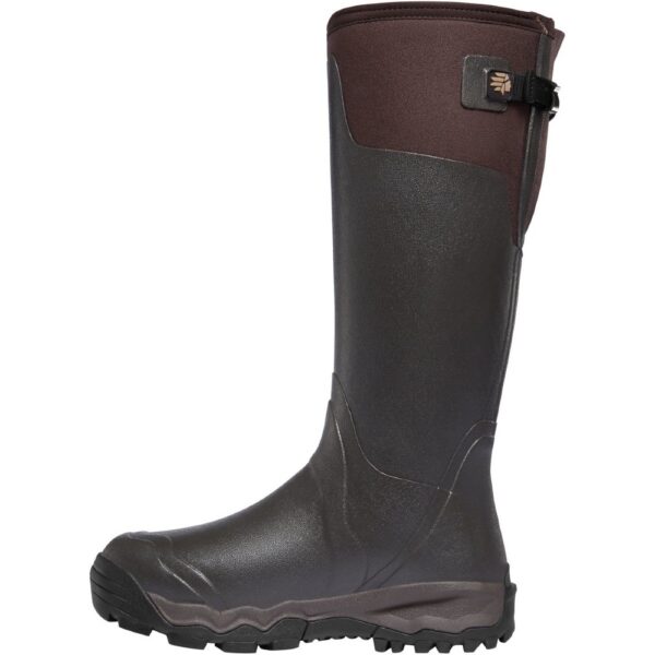A left profile facing Lacrosse Men's Alphaburly Pro Waterproof Outdoor Rubber Boot.