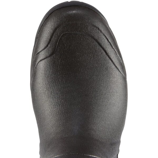 A look at the toe shape of a Lacrosse Men's Alphaburly Pro Waterproof Outdoor Rubber Boot.