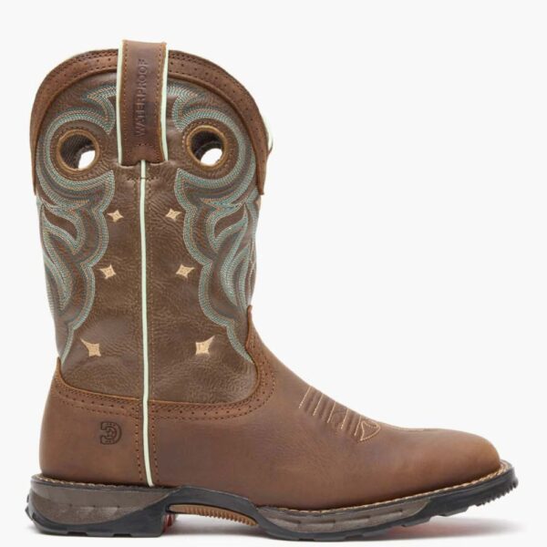 A right profile facing Durango Maverick Women's Waterproof Pull-On Work Boot.