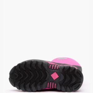 The sole of a Muck Kid's Rugged II Pink Rubber Boot.