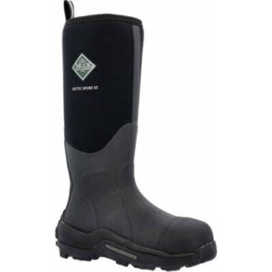 A 3/4 turned Muck Men's Arctic Sport Steel Toe Insulated Pull-On Boot.